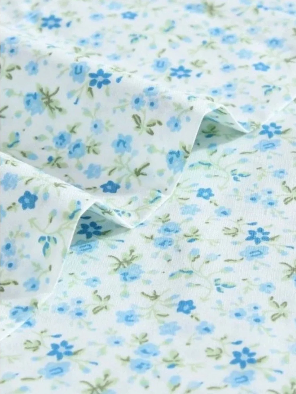 Laura Ashley Evie Full Blue Floral 100% Percale Cotton Sheet Set NWT